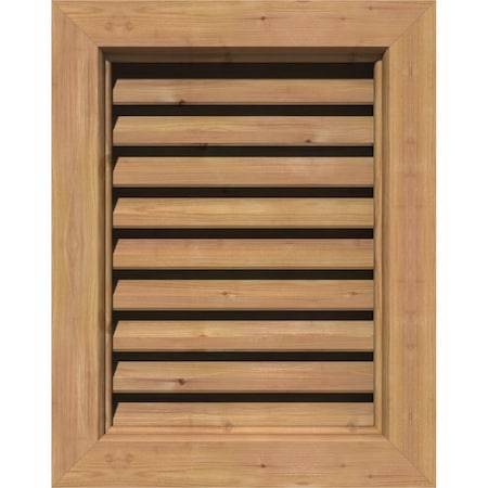 Vertical Gable Vent Functional, Western Red Cedar Gable Vent W/ Brick Mould Face Frame, 36W X 36H